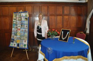 The Banner and the first chain of office on display with Swedish Vase